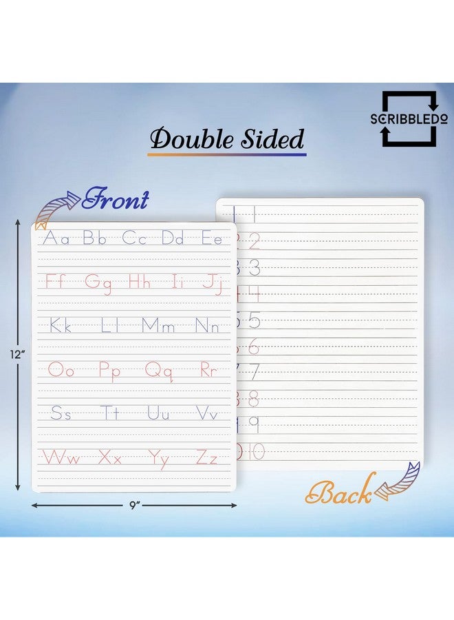 Scribbledo Dry Erase Handwriting Practice For Kids 9 X 12 Inch Alphabet Tracing Board Whiteboard Letter Tracing For Kids Ages 3-5 Write And Wipe Alphabet Practice Cards Letters Writing Board - Image 2