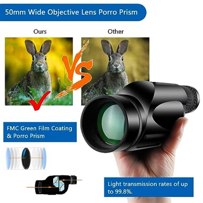 10-30X50 Monocular Telescope High Magnification FMC Compact Opticss for Adults Nitrogen-Filled Splash Water Outdoor Bird Watching Travelling Magnifying Telescope - Image 5