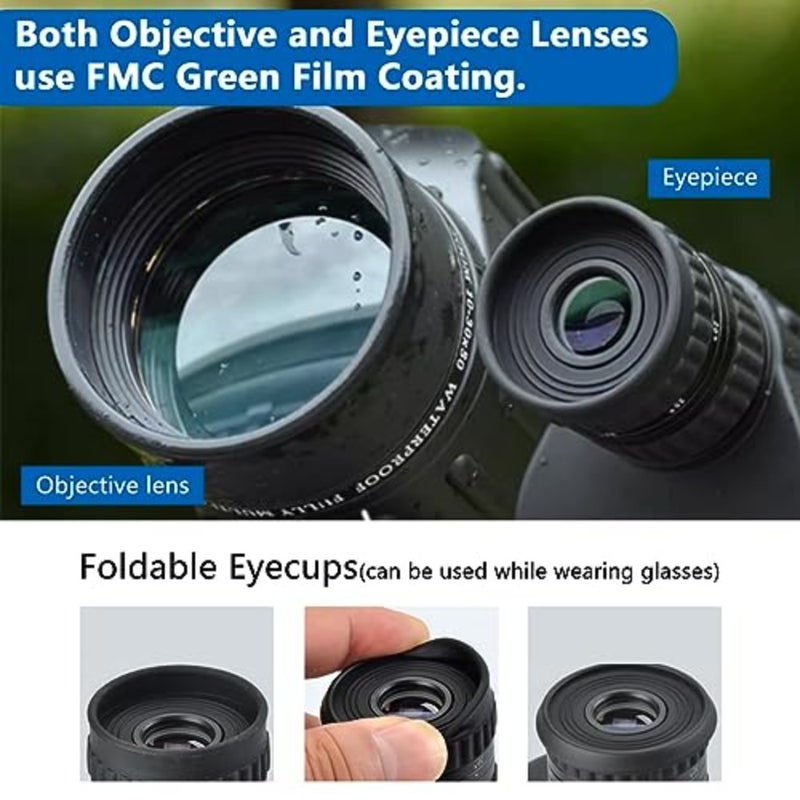 10-30X50 Monocular Telescope High Magnification FMC Compact Opticss for Adults Nitrogen-Filled Splash Water Outdoor Bird Watching Travelling Magnifying Telescope - Image 4