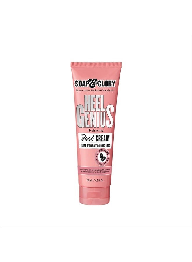 Soap & Glory كريم القدمين الأصلي جينيوس بيلك - كريم مرطب للقدمين مع مقشر AHA للقدمين الجافة المتشققة - يحتوي على زيت المكاديميا المرطب (4.2 أونصة) - Image 1