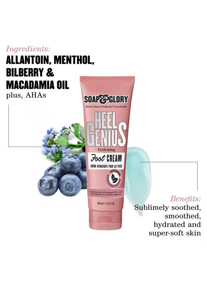 Soap & Glory كريم القدمين الأصلي جينيوس بيلك - كريم مرطب للقدمين مع مقشر AHA للقدمين الجافة المتشققة - يحتوي على زيت المكاديميا المرطب (4.2 أونصة) - Image 2