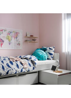 Zaboon Duvet Cover And Pillowcase, Whale Pattern Blue/White, 150X200/50X80 Cm  - Image 3