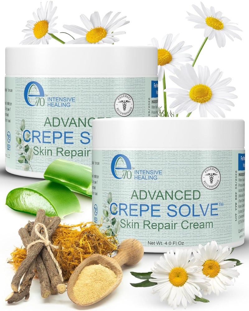 Advance Crepe Solve Body Cream for Women & Men - Made with Natural Oils, Licorice Root & Chamomile Extract - Moisturizer for Dry Skin, Crepey Skin & Stretch Marks, 2-Pack