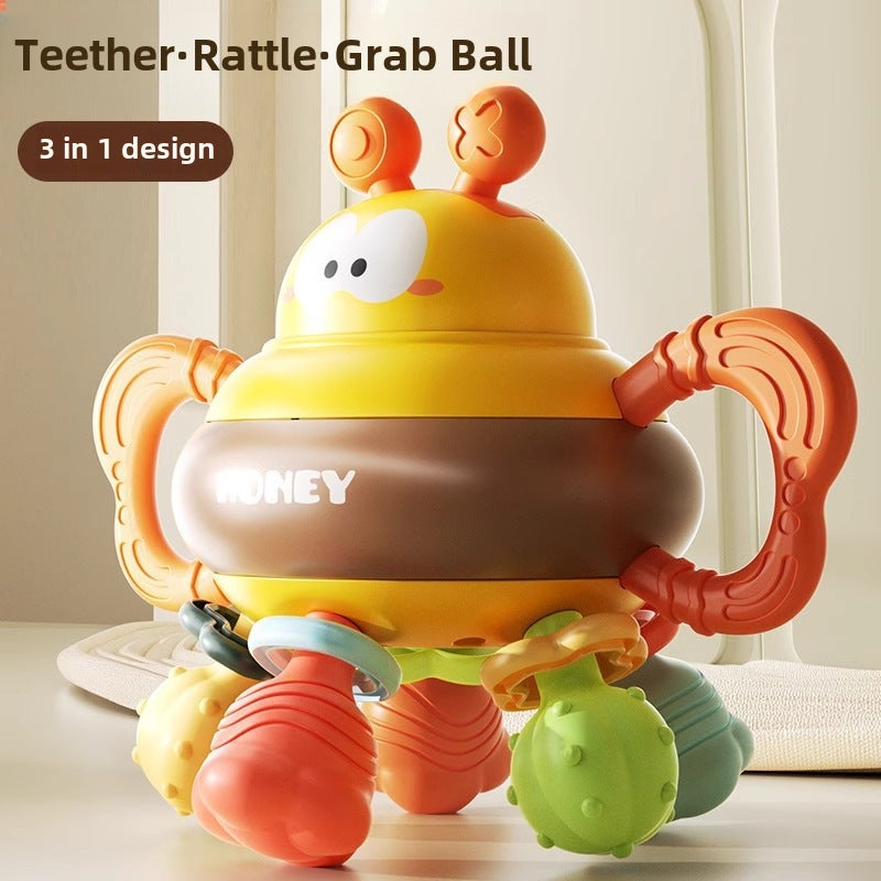 Manhattan Teether Rattle Toy 0-1Y 6688-59 bee soft rubber hand catch ball [bag]]