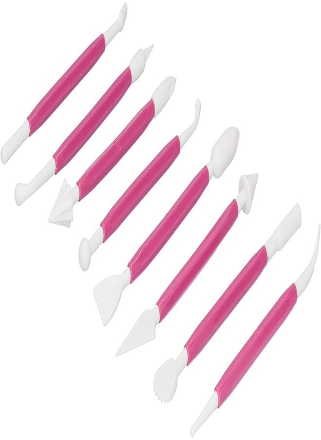 Shanrya - DIY Fondant Tool,8Pcs Cake Modeling Fondant Cutter Chocolate Decorating Kit Baking Tools for Cake Modeling Fondant Rolling Flower Pattern Carving Chocolate Carving DIY Baking(Rose red) - Image 1