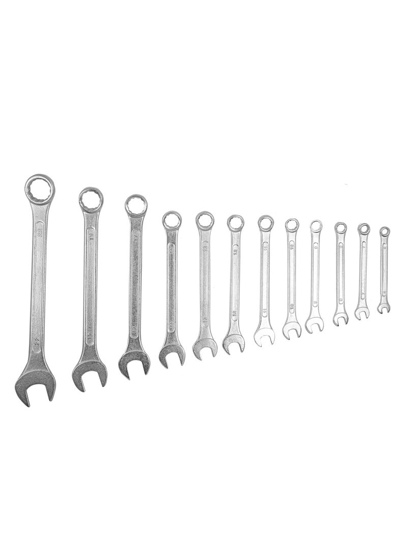 WMC TOOLS 12-Piece Combination Wrench Set (6–14, 17, 19, 22 mm) – Durable Chrome Vanadium Steel Spanners with Plastic Holder for Home & Professional Use - Image 5