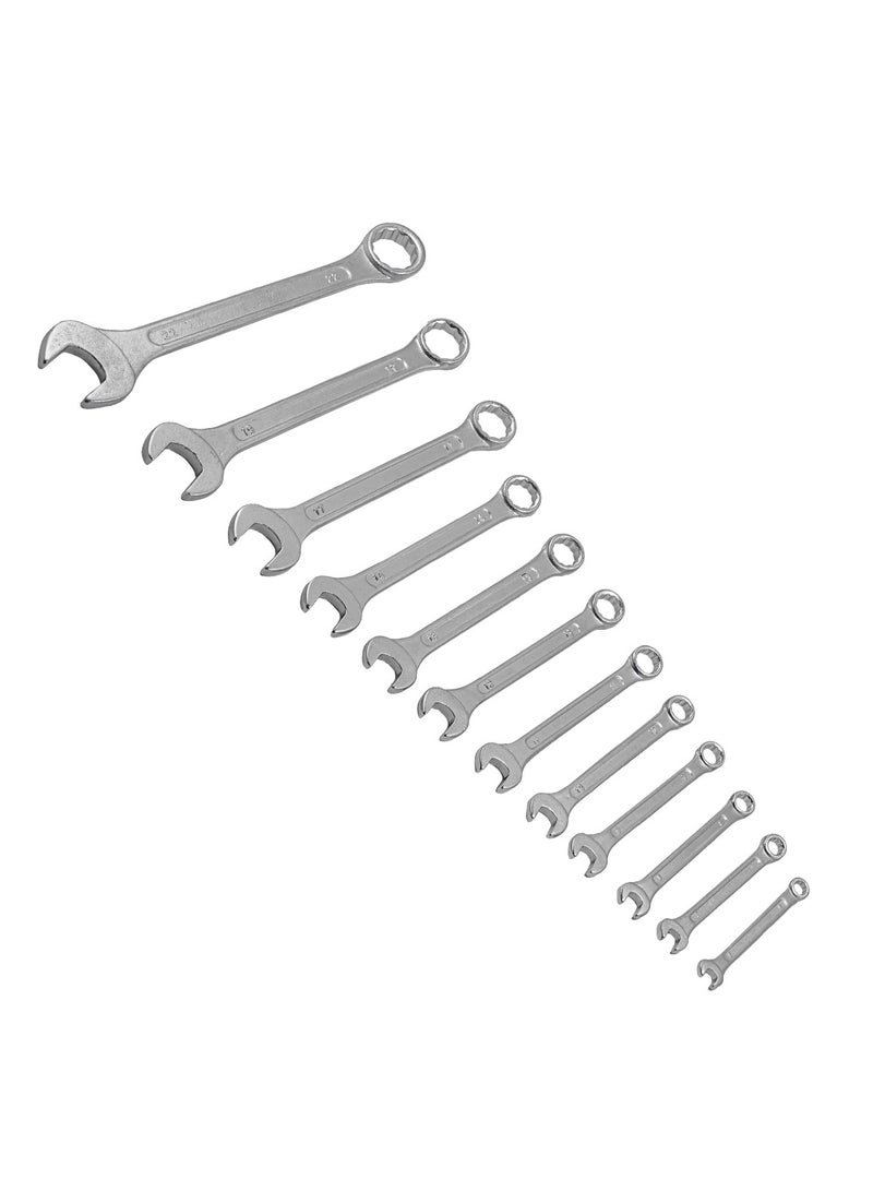 WMC TOOLS 12-Piece Combination Wrench Set (6–14, 17, 19, 22 mm) – Durable Chrome Vanadium Steel Spanners with Plastic Holder for Home & Professional Use - Image 4