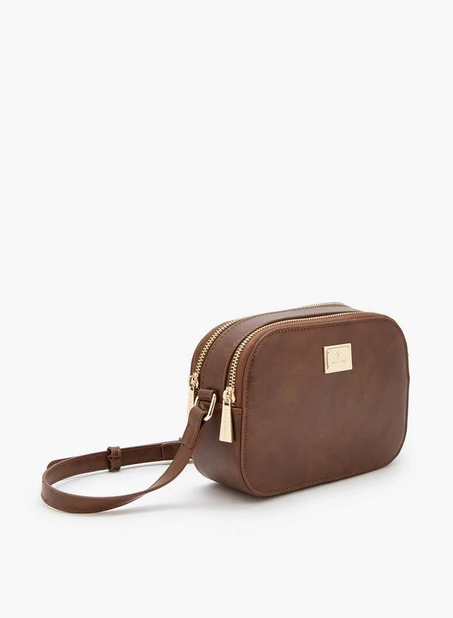 Flora Bella By Shoexpress Logo Accent Crossbody Bag with Adjustable Shoulder Strap