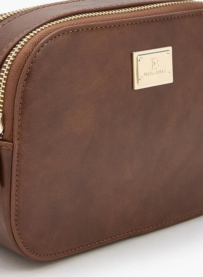 Flora Bella By Shoexpress Logo Accent Crossbody Bag with Adjustable Shoulder Strap