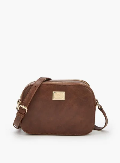 Flora Bella By Shoexpress Logo Accent Crossbody Bag with Adjustable Shoulder Strap