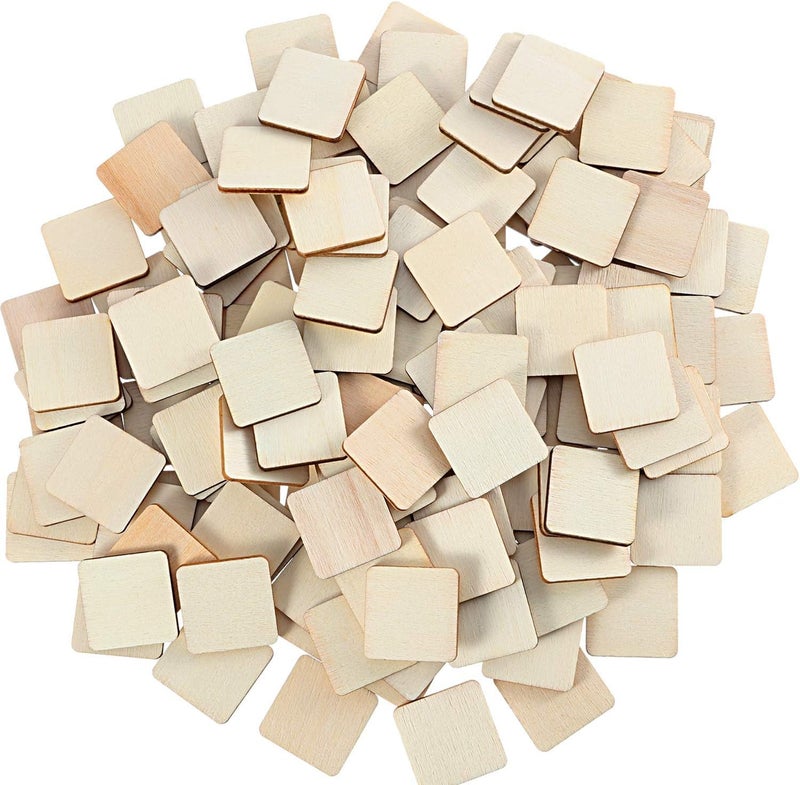 Haoser MDF Board 1 Inch -2.5 mm Thick Wood Squares for Crafts, Unfinished Wooden Cutouts, Wood Slices for Resin Art, Mandala Art, Pyrography, Painting (Set of 50) - Image 1