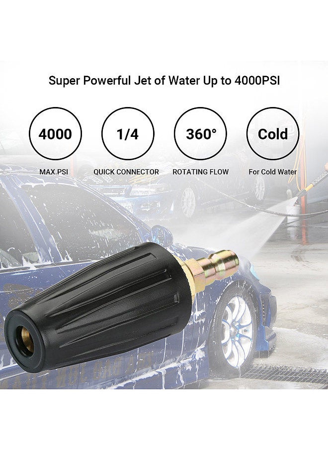 Generic - Pressure Washer Tips Turbo Nozzle 4000psi Max Rotating Pressure Washer Nozzle with 1/4'' Quick Connect for Remove Ads Bark Rust - Image 1