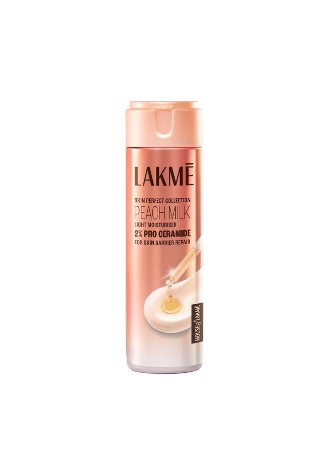 Lakme Peach Milk Pro Ceramide Moisturizer with Vitamin E for Deep Moisturizing and Skin Strengthening | With Skin Conditioner| For Dry, Normal & Sensitive 200ml - Image 1