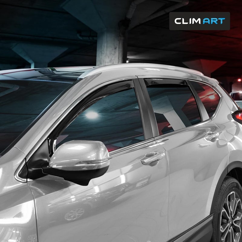 CLIM ART In-Channel Rain Guards for Honda CR-V (2017-2022) - Dark Smoke Window Deflectors, 4 pcs - Image 4