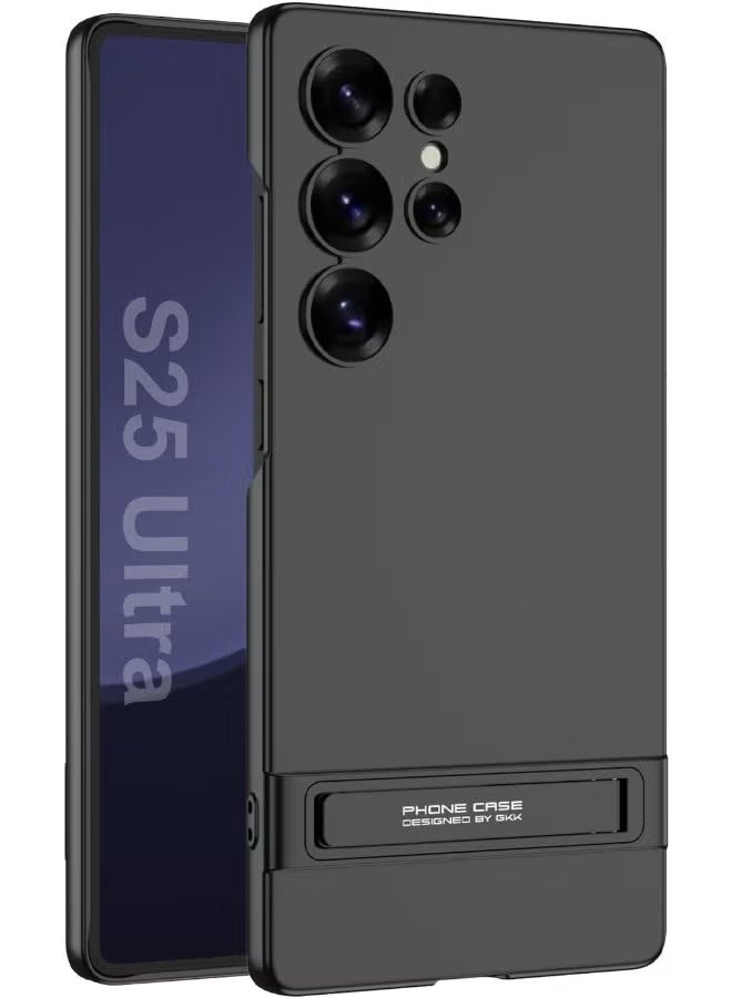 جي كي كي جراب Samsung Galaxy S25 Ultra مع حامل، جراب نحيف بحامل ثلاثي الاتجاهات لهاتف Samsung S25 Ultra، جراب رفيع مضاد للسقوط ومضاد للصدمات ومضاد للاصفرار ومضاد للخدش لهاتف Galaxy S25 Ultra مقاس 6.9 بوصة، أسود - Image 1