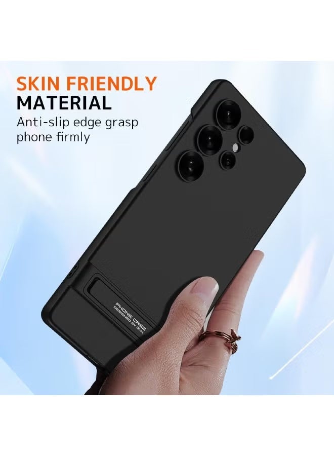 جي كي كي جراب Samsung Galaxy S25 Ultra مع حامل، جراب نحيف بحامل ثلاثي الاتجاهات لهاتف Samsung S25 Ultra، جراب رفيع مضاد للسقوط ومضاد للصدمات ومضاد للاصفرار ومضاد للخدش لهاتف Galaxy S25 Ultra مقاس 6.9 بوصة، أسود - Image 5