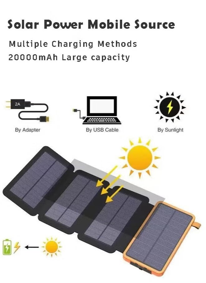 Generic - S005 Solar Power Bank with Built-in Torch – Portable Outdoor Charger with Solar Panel and LED Flashlight - Image 1