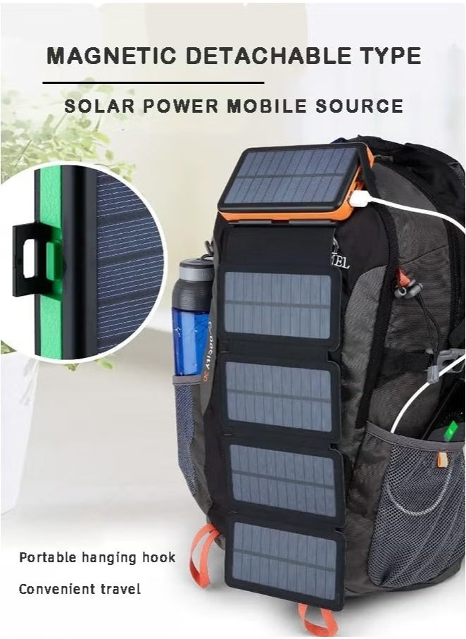 Generic - S005 Solar Power Bank with Built-in Torch – Portable Outdoor Charger with Solar Panel and LED Flashlight - Image 1
