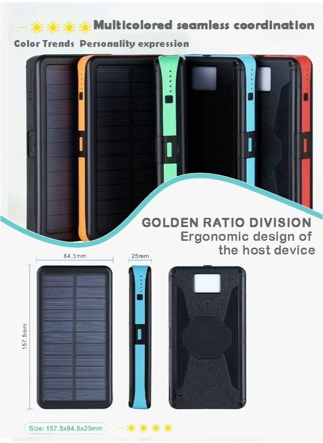Generic - S005 Solar Power Bank with Built-in Torch – Portable Outdoor Charger with Solar Panel and LED Flashlight - Image 1