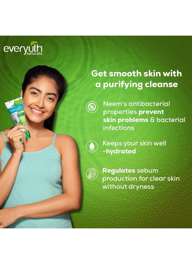 Everyuth - Naturals Purifying Neem Face Wash|Antibacterial Neem & Tea Tree Oil|Hydrated, Clear & Healthy Skin|Paraben Free|100% Soap Free|Oily, Dry, Normal, Combination & Sensitive Skin -150 G - Image 1