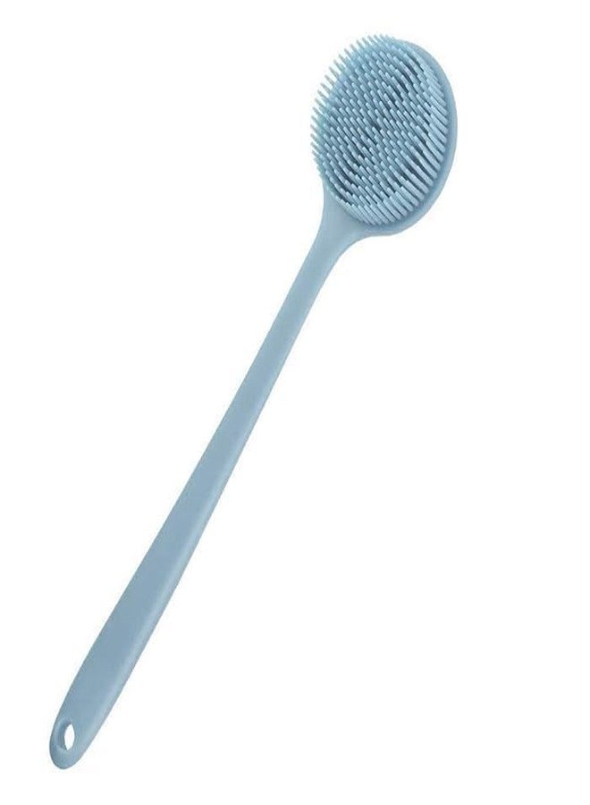 SQUICKLE Double-Sided Silicone Bath Body Brush | Ultra-Soft Bristles and Non-Slip Long Handle | Back Scrubber Exfoliating Skin Massage Brush Shower for Women & Men (Pack Of 1) (Bath Brush) - Image 1