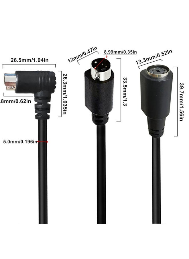 Generic - S-Video Video Cable 4-pin SVHS Camera Home Theater DSS Receiver Video Recorder DVR, PVR-Color:S-vdieo 4p Male Double Bend-Line Length:50cm - Image 1