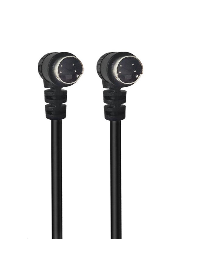 Generic - S-Video Video Cable 4-pin SVHS Camera Home Theater DSS Receiver Video Recorder DVR, PVR-Color:S-vdieo 4p Male Double Bend-Line Length:50cm - Image 1