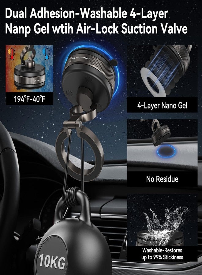 ELUTENG Suction Cup Phone Mount 360° Vacuum Magnetic Phone Holder for Car Metal Strut Car Mount Compatible for iPhone 17 16 15 14 13 12 & Samsung Android Magsafe Case - Image 3