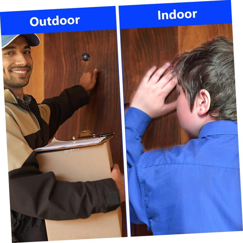 Wide Angle Door Peephole Viewer Stainless Steel Privacy Cover Digital Security Kit - Image 4