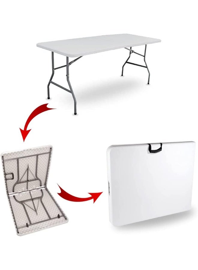 Portable Folding Table with Carry Case and HDPE Top Multi-Purpose Table for Camping, Events, Outdoor Activities and Indoor Use - Image 4