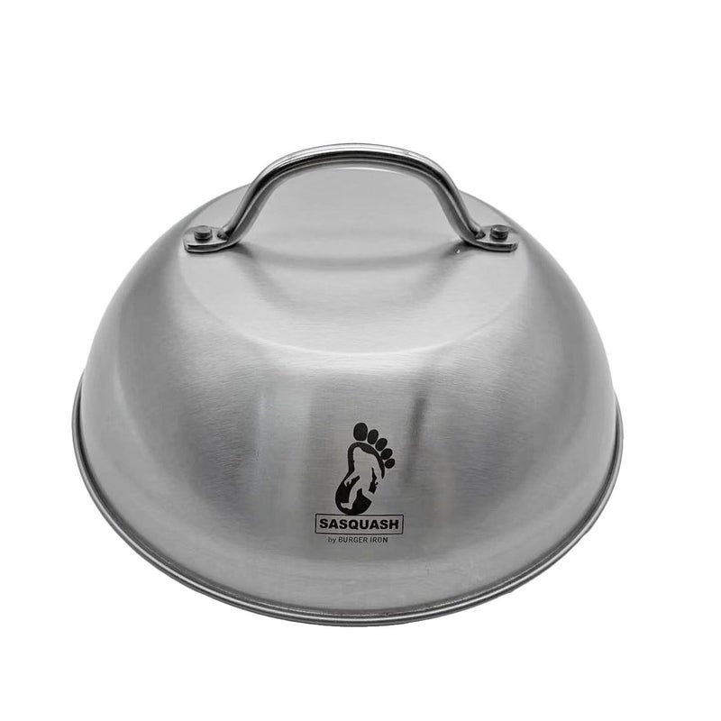 Burger Iron The Sasquash  Heavy Duty 9 Wide Smashed Burger Melting Cheese Dome  Commercial Grade Stainless Steel Basting and Steaming Cover 