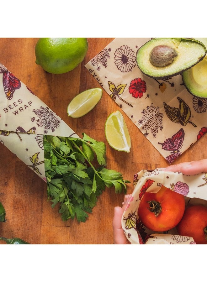 Bee's Wrap Bee's Wrap Vegan Beeswax Wraps for Food - Vegan Meadow Magic 3 Pack (S, M, L) Made in USA Reusable & Organic Food Wraps, Sandwich Wrap & Bowl Covers - Eco Alternative to Aluminum Foil & Plastic Wrap  - Image 2