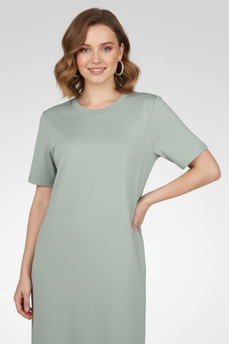 Fudo Comforts by Fudo Women Solid Shirt Dress, Green - Image 2