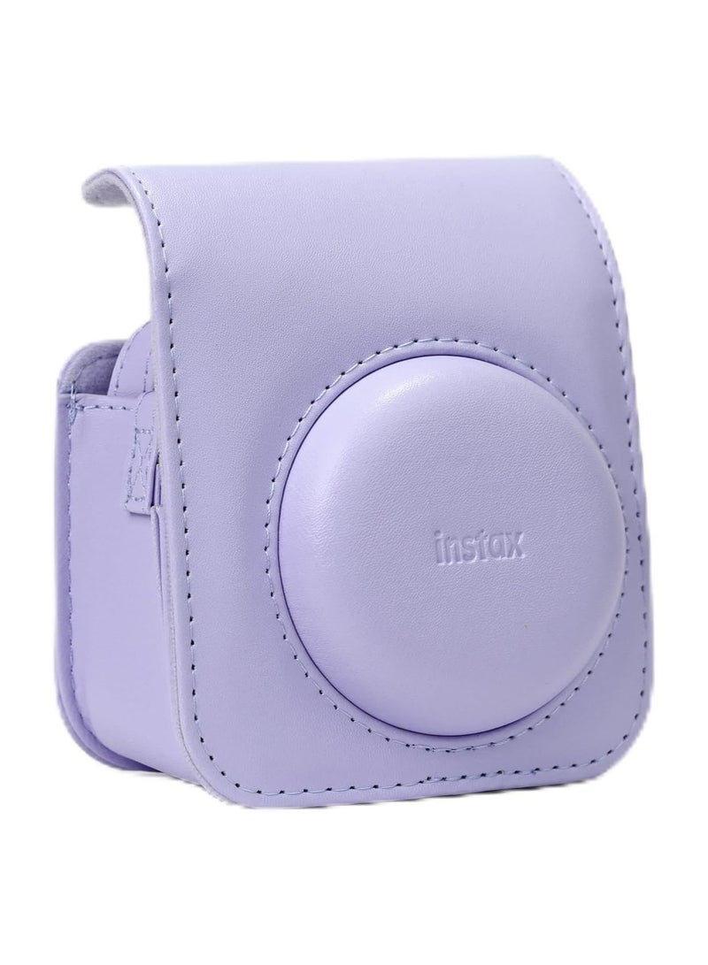 Carion INSTAX MINI 12 Protective Case Compatible with Instax Mini 12 Camera PU Leather Bag with Pocket and Adjustable Shoulder Strap, Lilac Purple