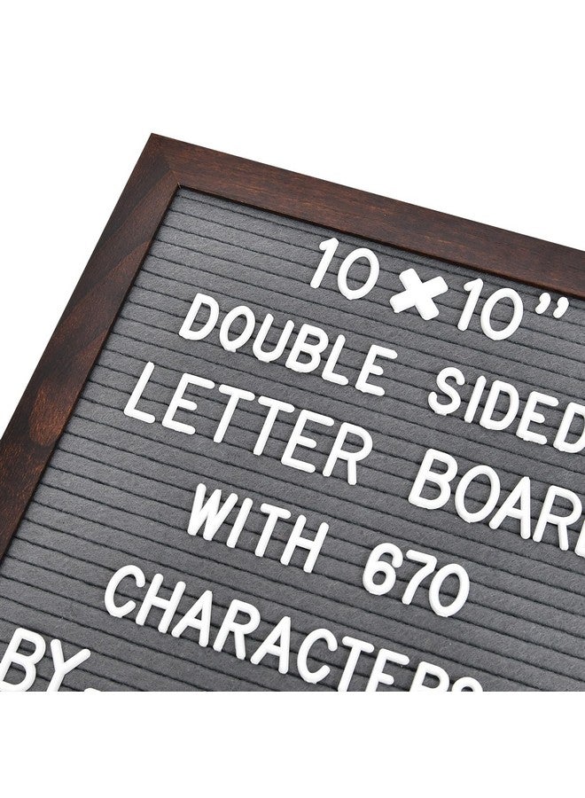 Veskaoty Double Sided Felt Letter Board With 670 Letters, Numbers & Symbols - 10 X 10 Inch Changeable Message Board With Wooden Base, (Black & Gray Board & Wood Frame) - Image 2