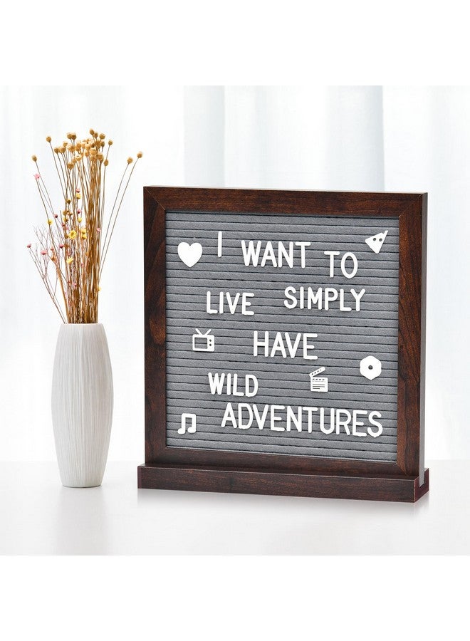 Veskaoty Double Sided Felt Letter Board With 670 Letters, Numbers & Symbols - 10 X 10 Inch Changeable Message Board With Wooden Base, (Black & Gray Board & Wood Frame) - Image 3