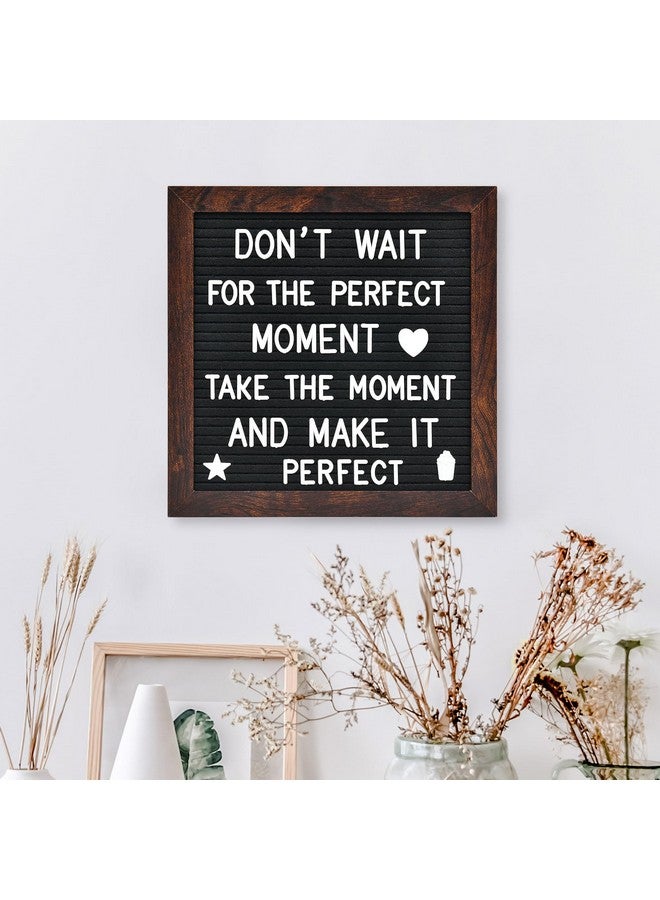 Veskaoty Double Sided Felt Letter Board With 670 Letters, Numbers & Symbols - 10 X 10 Inch Changeable Message Board With Wooden Base, (Black & Gray Board & Wood Frame) - Image 4