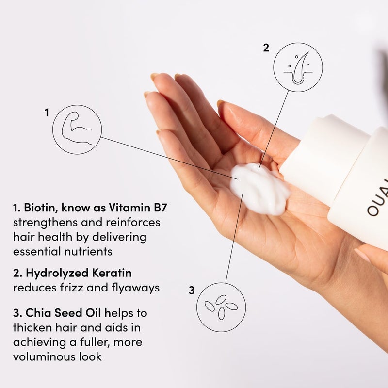 OUAI Fine Hair Conditioner Refill - Volumizing Conditioner Made with Keratin, Biotin and Chia Seed Oil - Adds Softness, Bounce and Volume - Free from Parabens, Sulfates, and Phthalates (32 Oz) - Image 3