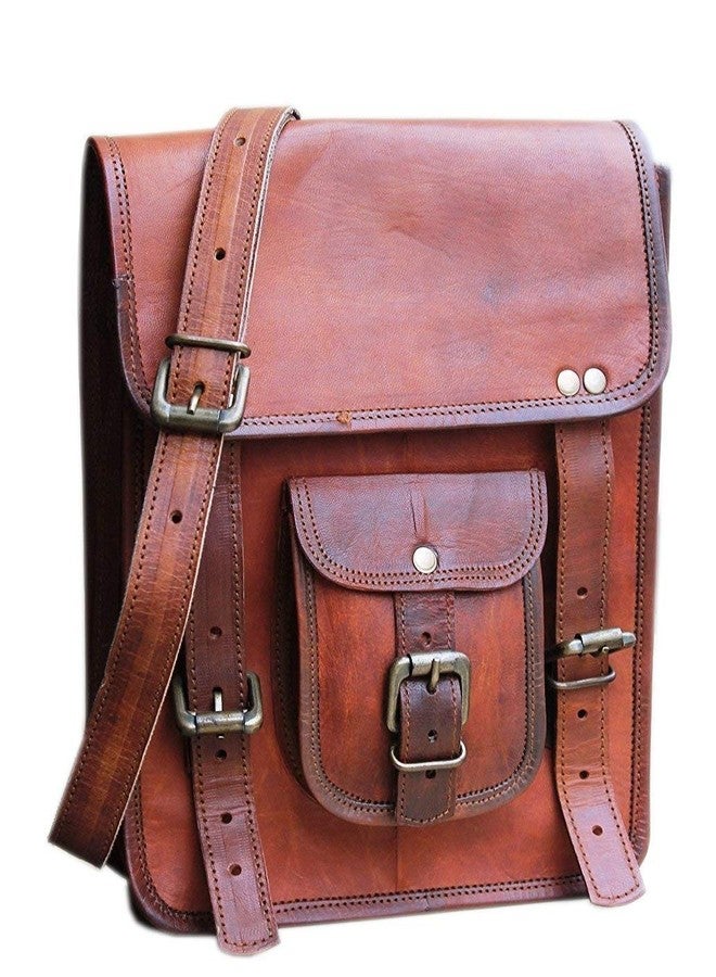 RSN Unisex Leather Bags and Backpacks For College, Travelling, Camping, Cycling and Hiking - Brown - Size: LxBxH - 25x7.5x33 cm - Image 1