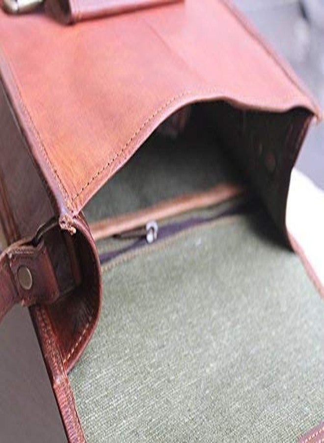 RSN Unisex Leather Bags and Backpacks For College, Travelling, Camping, Cycling and Hiking - Brown - Size: LxBxH - 25x7.5x33 cm - Image 4
