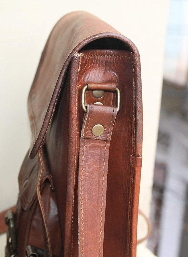 RSN Unisex Leather Bags and Backpacks For College, Travelling, Camping, Cycling and Hiking - Brown - Size: LxBxH - 25x7.5x33 cm - Image 3