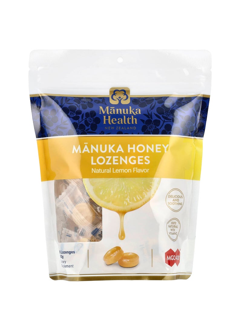 Manuka Honey Lozenges, Natural Lemon, MGO 400+, 58 Lozenges