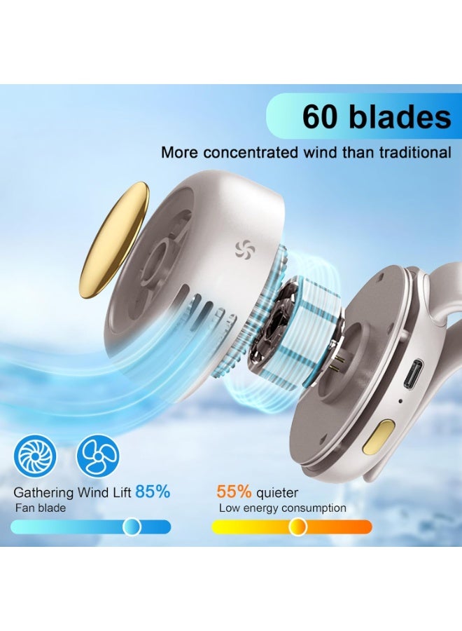 lfcforldx Portable Electric Mini Bladeless Fan, Silent Mini Adjustable Clip-On USB Rechargeable Fan, 3-Speed Ultra-Quiet Personal Cooling Fan - Image 4