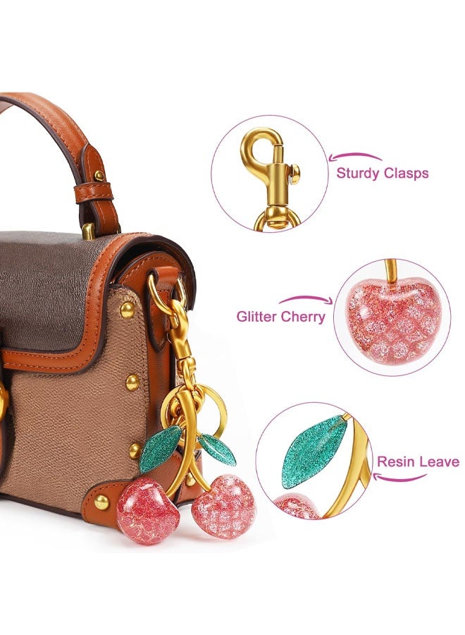 Cherry Bag Charm, Versatile Key Ring, Lucky Charm, Personalised Car Accessory, Fashionable Accessories For Bags Or Keys - Image 3
