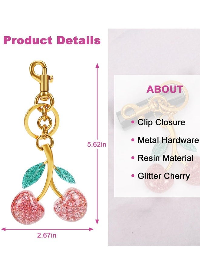Cherry Bag Charm, Versatile Key Ring, Lucky Charm, Personalised Car Accessory, Fashionable Accessories For Bags Or Keys - Image 2