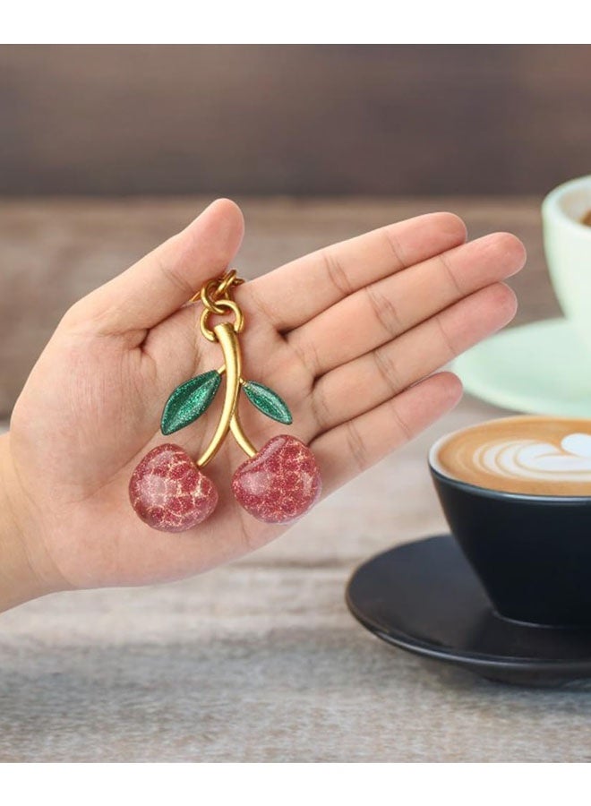 Cherry Bag Charm, Versatile Key Ring, Lucky Charm, Personalised Car Accessory, Fashionable Accessories For Bags Or Keys - Image 5