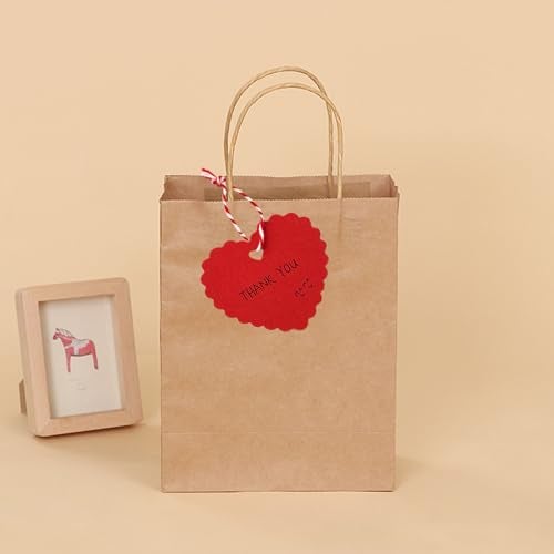 FUGUIR 100 Pcs Valentines Gift Tags Red Heart Cutouts Heart Shaped Paper Present Tags with 300 Feet String for Valentines Day Mothers Day Wedding Party Gift Wrapping Hang Labels - Image 3