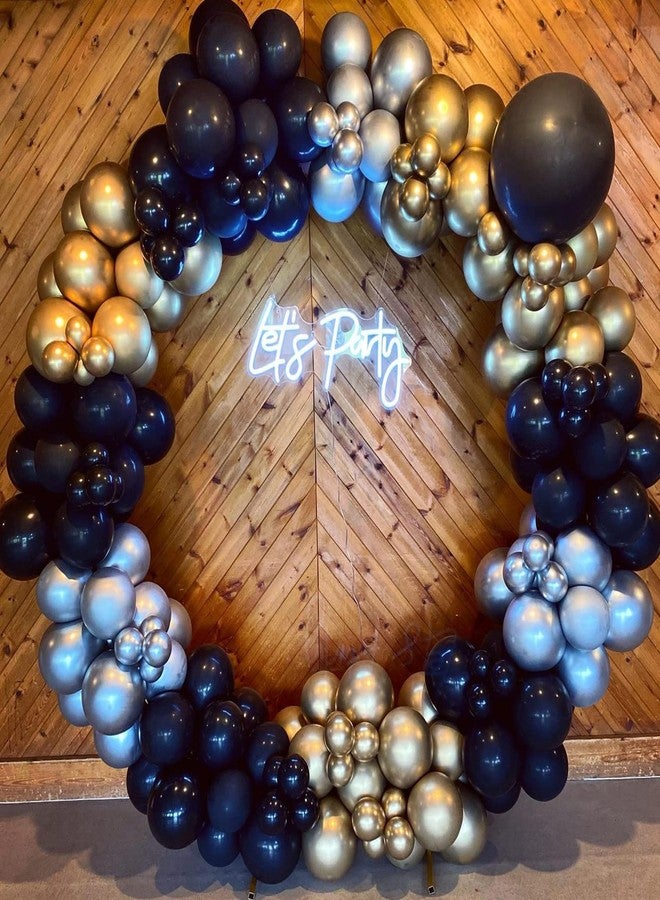 EASUTE 111PCS Black Gold and Silver Balloon Garland Arch Kit Metallic Black Metallic Gold Chrome Silver Latex Balloons Set for Birthday Graduation Bachelorette Wedding New Year Party Decoration - Image 4