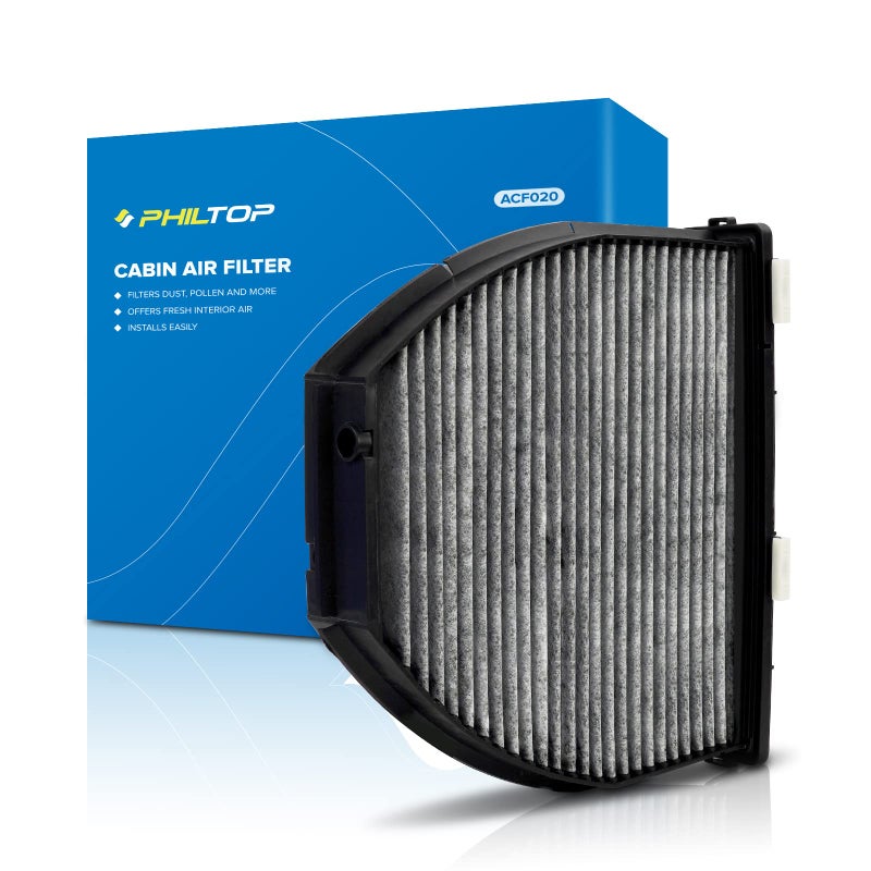 فلتر هواء المقصورة PHILTOP ACF020 CF10934 بديل لسيارات AMG GT C230 C250 C300 C350 E250 E350 E400 E550 فلتر مقصورة متميز مع فلتر كربون نشط ضد الغبار وحبوب اللقاح