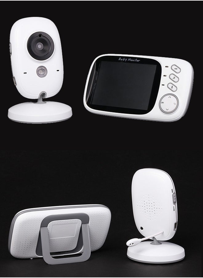 ماركة غير محددة - 3.2 بوصة شاشة LCD 270P لاسلكية LCD 270P لمراقبة الطفل بالفيديو مع كاميرا وصوت ورؤية ليلية وعرض درجة الحرارة، والتحدث في اتجاهين، وصوت صوتي، و8 تهويدات بدون واي فاي - Image 1